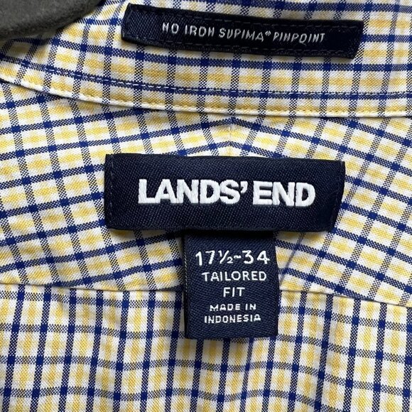 LANDS' END Men's Size 17 1/2-34 Tailored Button Shirt - Picture 3 of 5